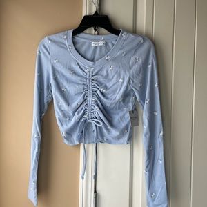 Blue Floral Blouse